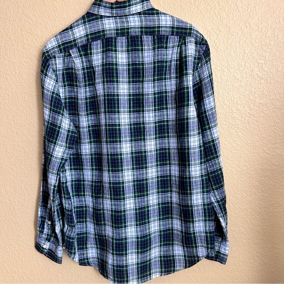 Polo Ralph Lauren Linen Long Sleeve Plaid Button Down Shirt - Picture 3 of 8
